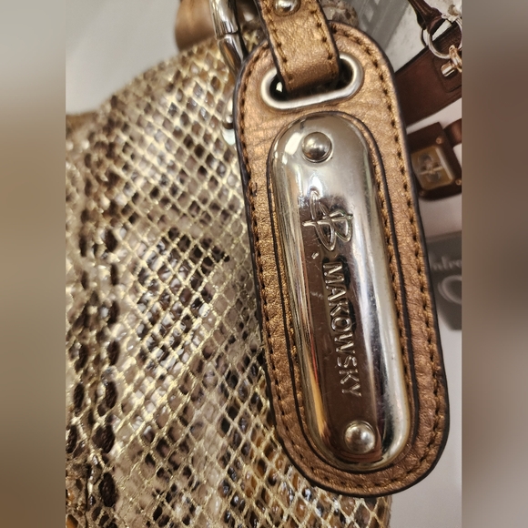 B. MAKOWSKY Shoulder snakeskin Hand Bag leather purse .Like new condition. - Picture 2 of 11